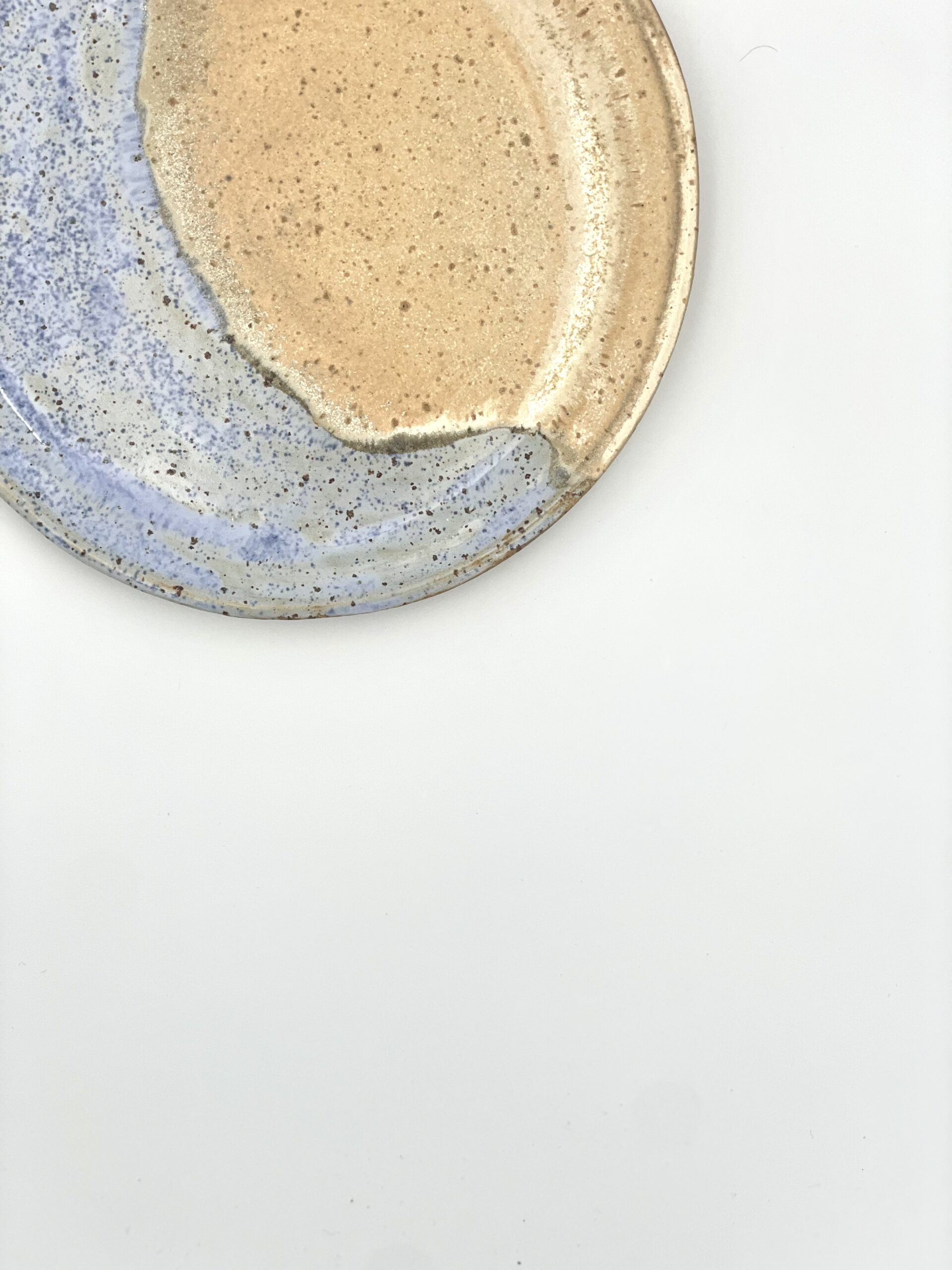 Beige and blue small plate