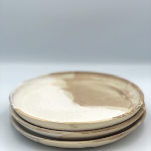 Beige and white small plate