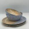 Beige and blue small plate - obrazek 4